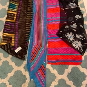 Vintage Liz Claiborne silk polyester scarves made in Japan and Korea